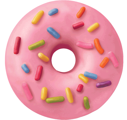 Pink dipped donut